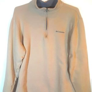 Columbia Mens tan 1/4 zip Pull over